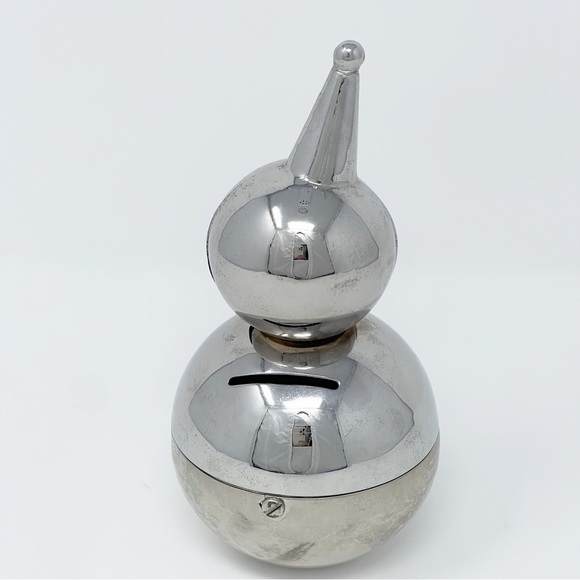 Vintage Raimond Clown Rolly Poly Ball Chrome Metal Coin Bank - Picture 4 of 9